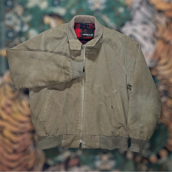 American Vintage Other - Vintage Anerican Jac Corduroy Western Harrington Jacket Flannel Lined USA Made